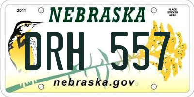 NE license plate DRH557