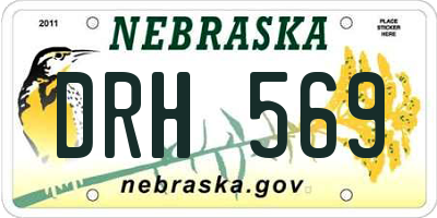 NE license plate DRH569