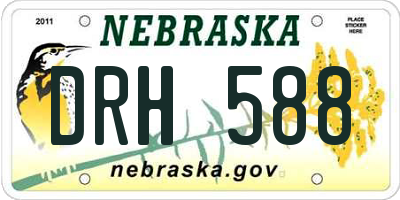 NE license plate DRH588