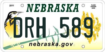 NE license plate DRH589