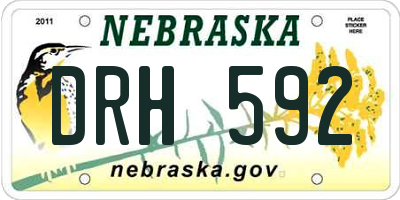 NE license plate DRH592