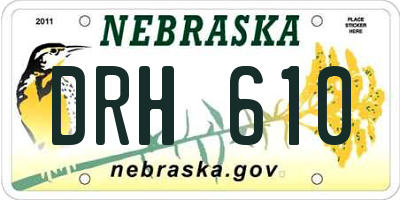 NE license plate DRH610