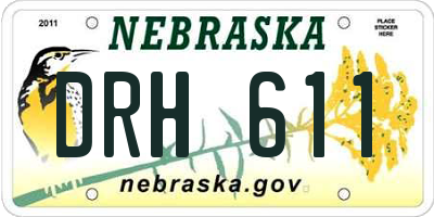 NE license plate DRH611