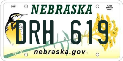 NE license plate DRH619