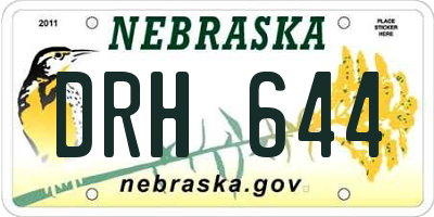 NE license plate DRH644
