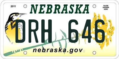 NE license plate DRH646