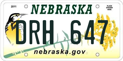 NE license plate DRH647