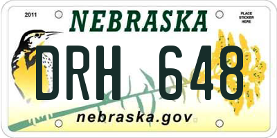 NE license plate DRH648