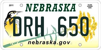 NE license plate DRH650