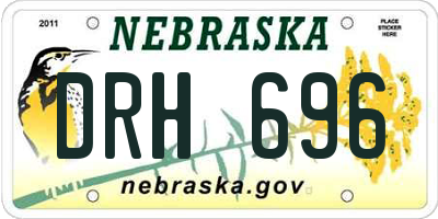NE license plate DRH696