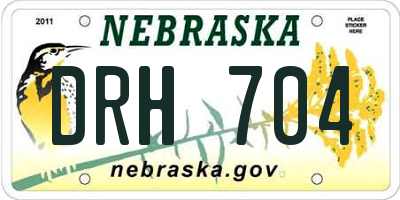 NE license plate DRH704