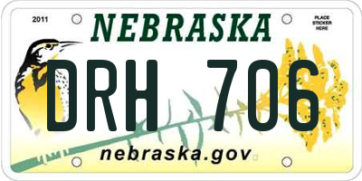 NE license plate DRH706