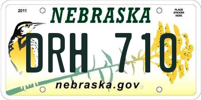 NE license plate DRH710