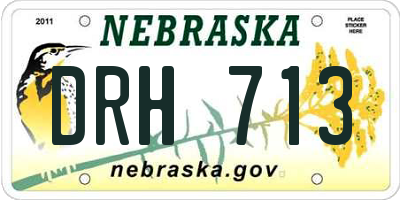 NE license plate DRH713