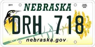NE license plate DRH718