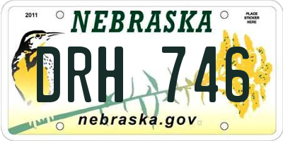 NE license plate DRH746