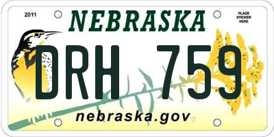 NE license plate DRH759