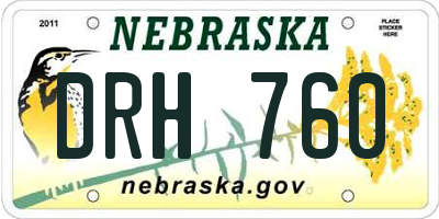NE license plate DRH760
