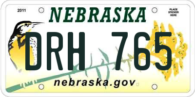 NE license plate DRH765