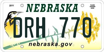 NE license plate DRH770