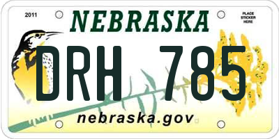 NE license plate DRH785