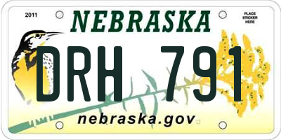 NE license plate DRH791