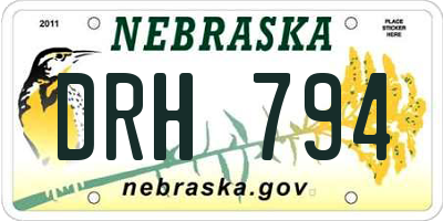 NE license plate DRH794