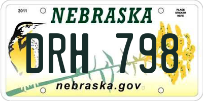 NE license plate DRH798