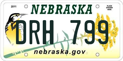 NE license plate DRH799