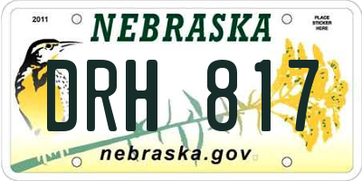 NE license plate DRH817