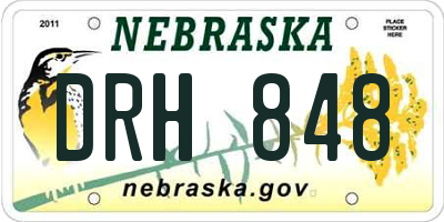 NE license plate DRH848