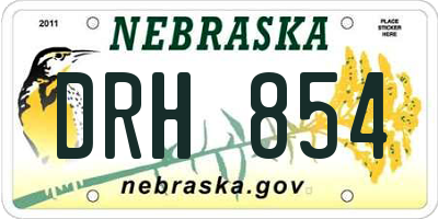 NE license plate DRH854