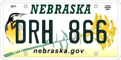 NE license plate DRH866