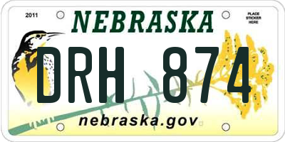 NE license plate DRH874