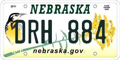 NE license plate DRH884