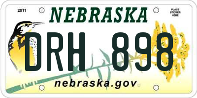 NE license plate DRH898