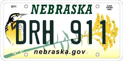 NE license plate DRH911