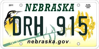 NE license plate DRH915