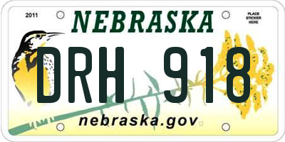 NE license plate DRH918