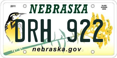 NE license plate DRH922