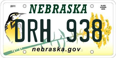 NE license plate DRH938