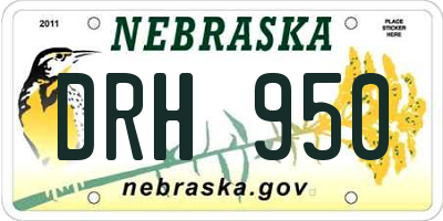 NE license plate DRH950
