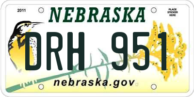 NE license plate DRH951