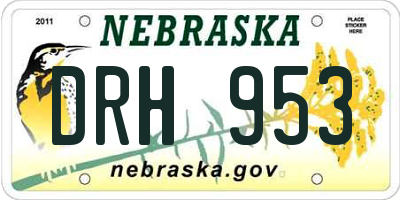 NE license plate DRH953