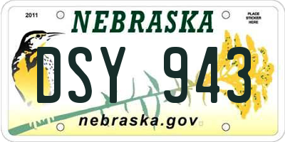 NE license plate DSY943