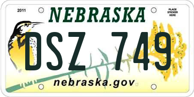 NE license plate DSZ749