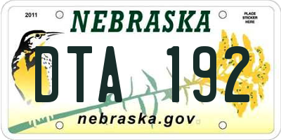 NE license plate DTA192