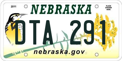 NE license plate DTA291