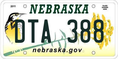 NE license plate DTA388