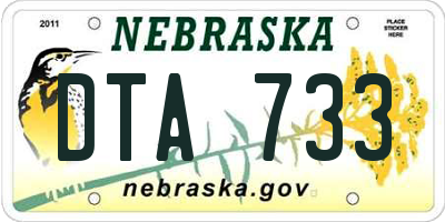 NE license plate DTA733
